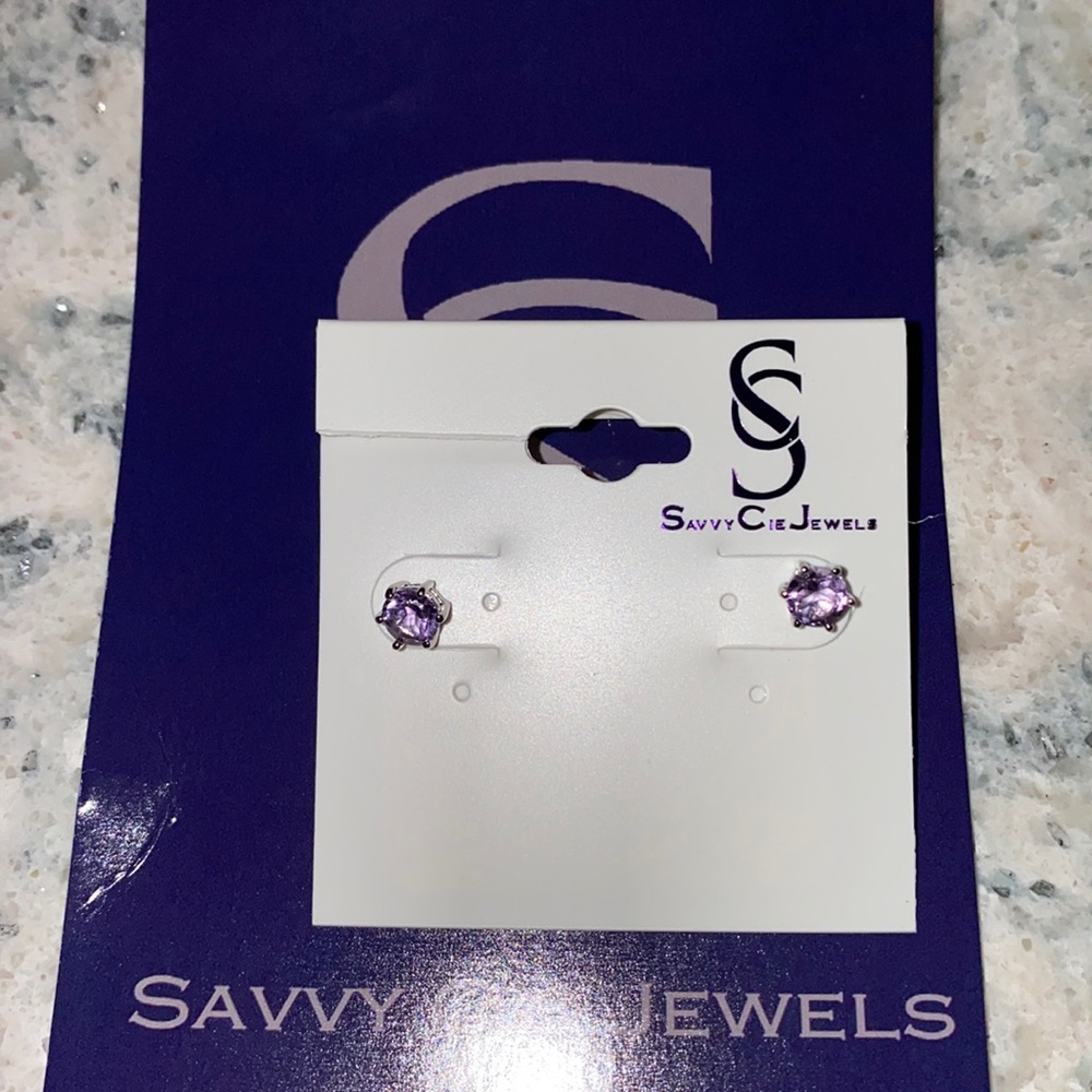Savvy Cie Amethyst earrings. New - Picture 5 of 5